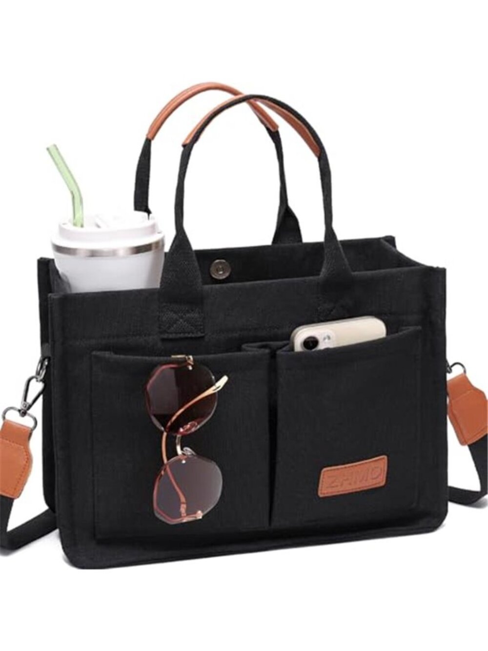 ZHMO Canvas Tote Bag for Women,Women's Bags Crossbody Bags Work Laptop Tote Bag
